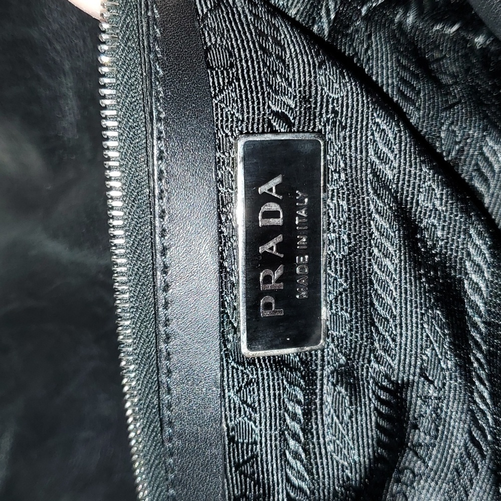Prada Semitracolla Vitello Daino Nylon & Leather Shoulder Bag Purse - Picture 3 of 16